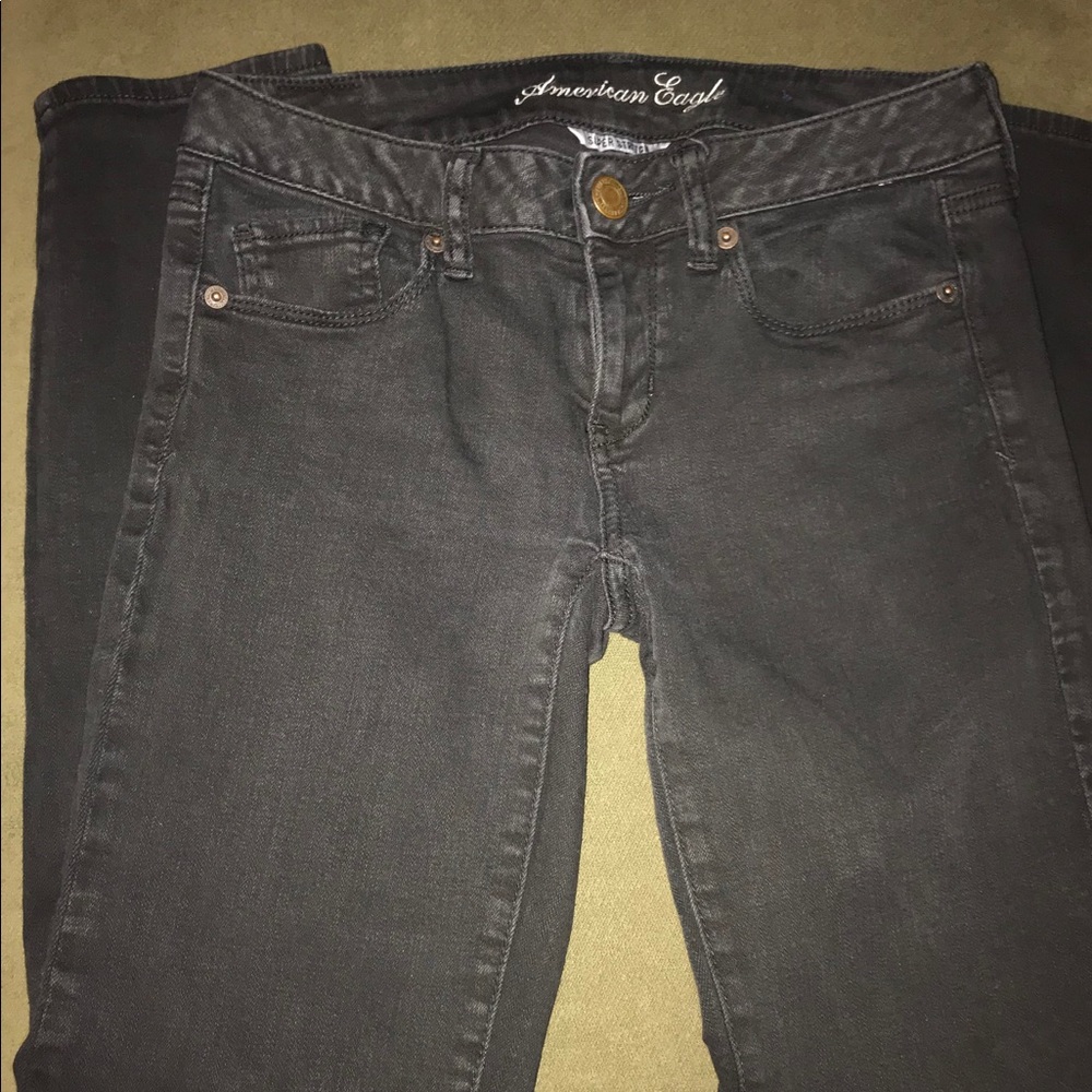 AEO faded black jeans